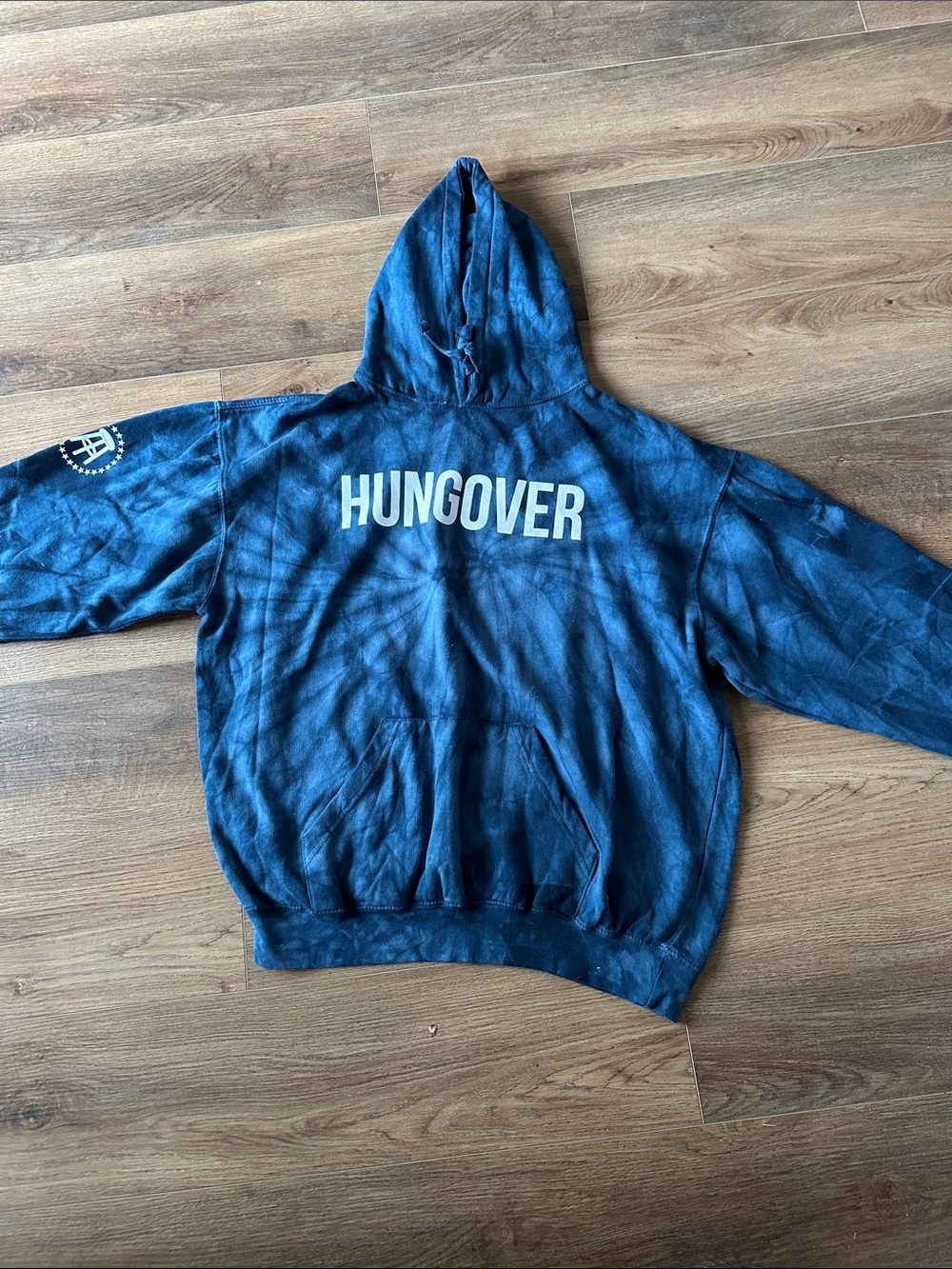 Hungover Tie-Dye Blue Hoodie Sweater